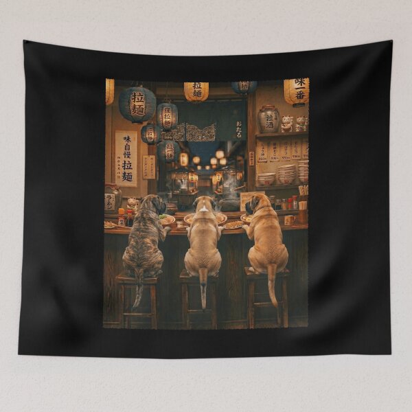 Item preview, Japanese English Mastiff Art Ramen Noodle Foodie Dog Lover designed and sold by DoodleTortle.