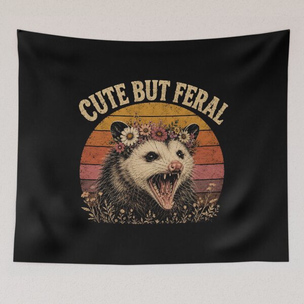 Item preview, Cute But Feral Screaming Opossum designed and sold by zoes-ink.