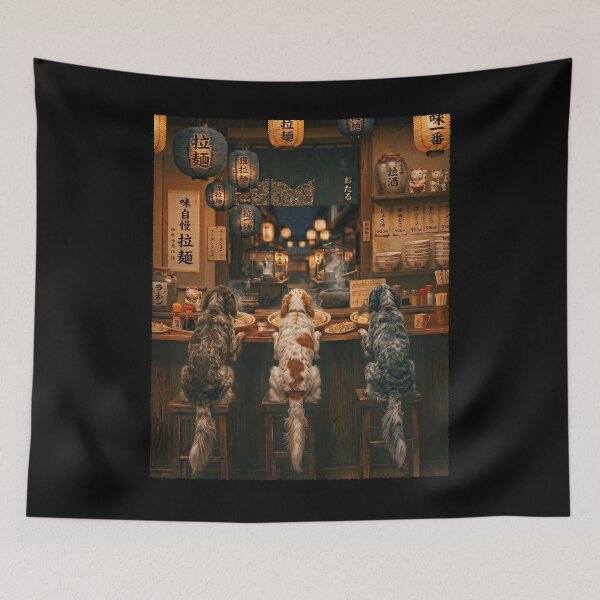 Item preview, Japanese English Setter Art Ramen Noodle Foodie Dog Lover designed and sold by DoodleTortle.