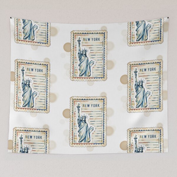 Item preview, New York Postage Stamp with Statue of Liberty Travel Design designed and sold by iamKRUK.