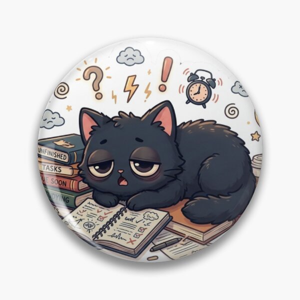 Item preview, Mentally Exhausted Cat designed and sold by Elviqus Shop.