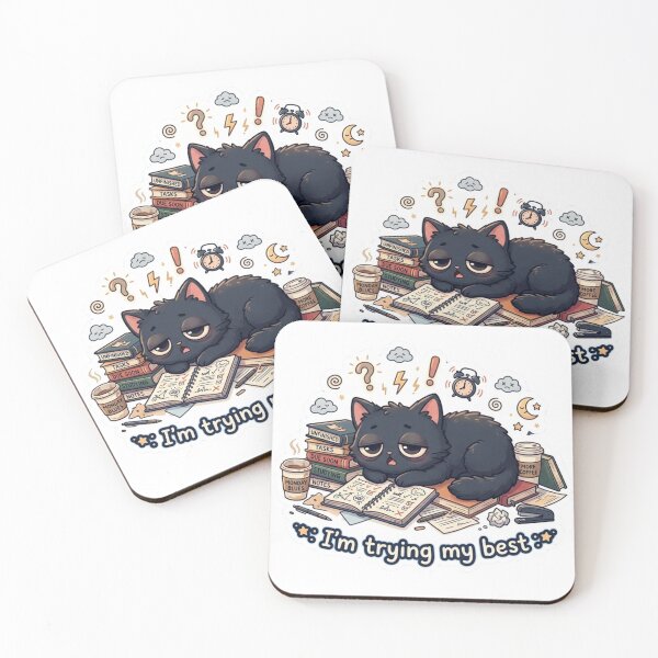 Item preview, Mentally Exhausted Cat designed and sold by Elviqus Shop.