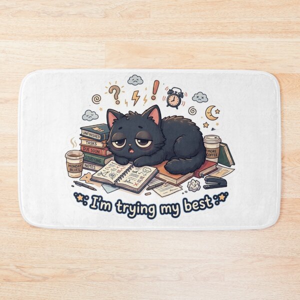 Item preview, Mentally Exhausted Cat designed and sold by Elviqus Shop.