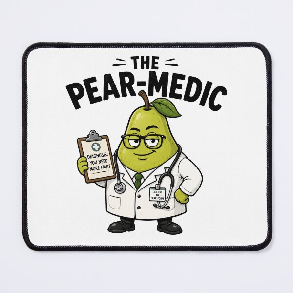 Item preview, The Pear Medic – Funny Coffee Addiction Fruit Meme Design designed and sold by Vector Habit.