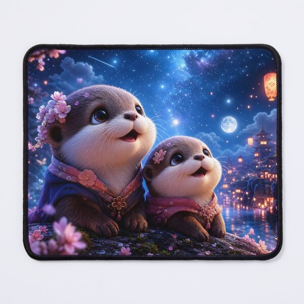 Item preview, Baby Otter Stargazing Fantasy Art designed and sold by sigmaartstudio.