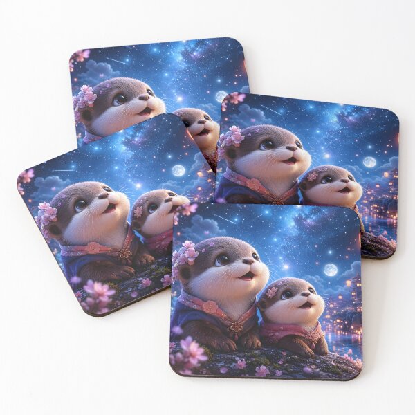 Item preview, Baby Otter Stargazing Fantasy Art designed and sold by sigmaartstudio.
