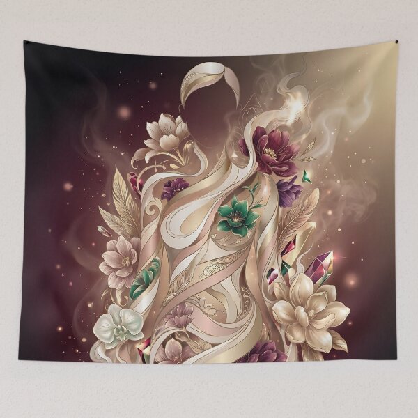Item preview, Ethereal Floral Swirls Cinematic Abstract Art designed and sold by Kavin786.