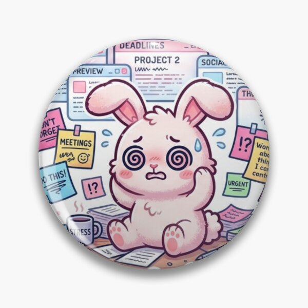 Item preview, Too Many Tabs Open Bunny designed and sold by Elviqus Shop.