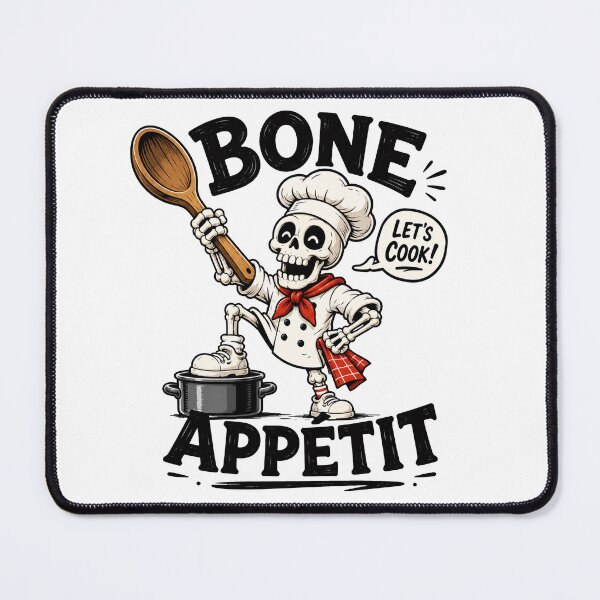 Item preview, Bone Appétit Skeleton Chef – Funny Cooking Meme Design designed and sold by Vector Habit.