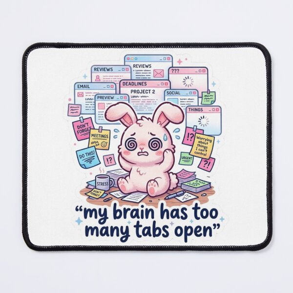 Item preview, Too Many Tabs Open Bunny designed and sold by Elviqus Shop.
