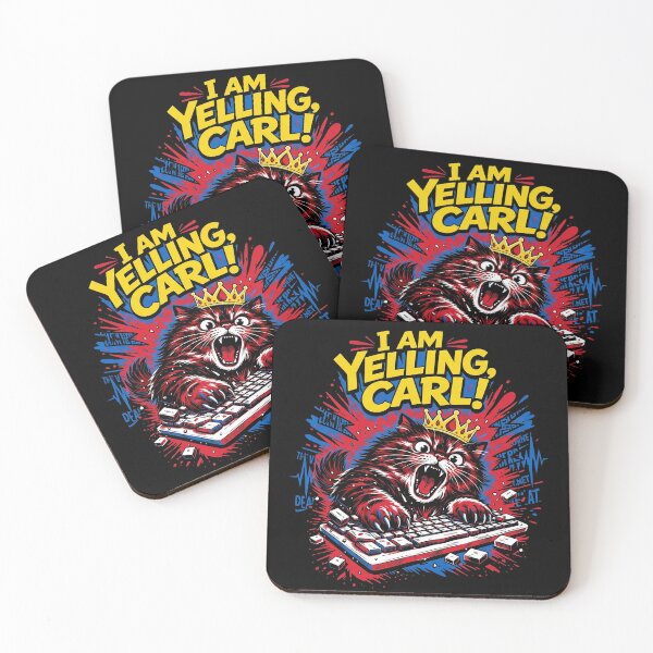 Item preview, Funny I Am Yelling Carl Donut Cat Meme designed and sold by Kitkin.