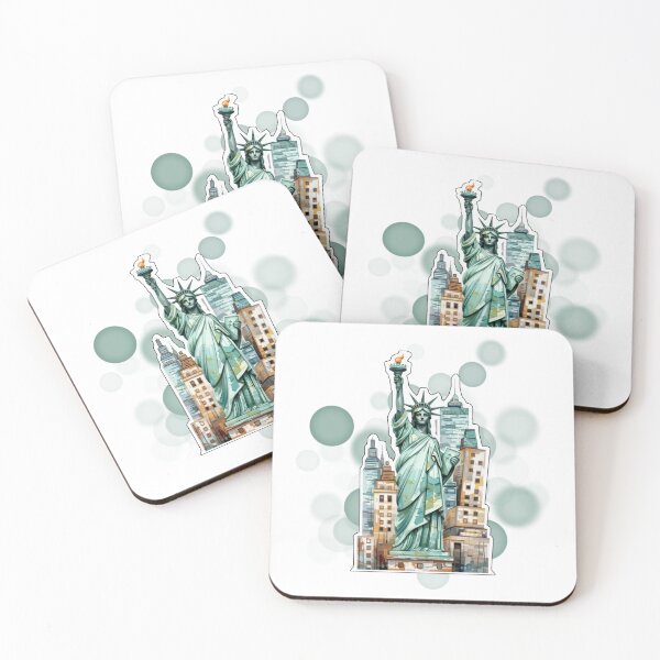 Item preview, Statue of Liberty with New York Skyline Travel Design designed and sold by iamKRUK.