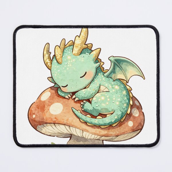 Item preview, Tiny Baby Dragon Sleeping Mushroom | Fantasy Whimsical Magical Design designed and sold by Lyrical Soul.