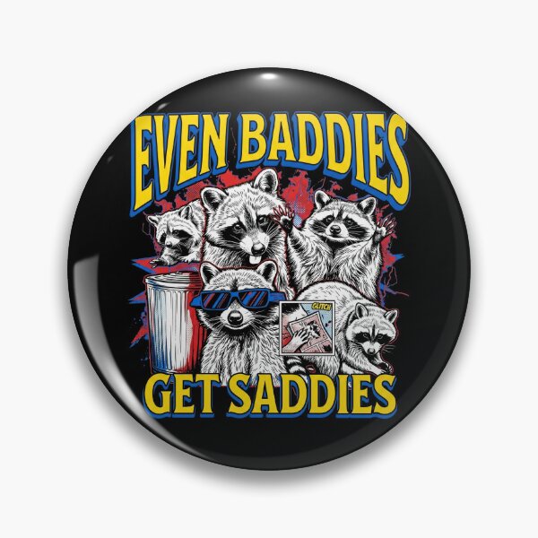 Item preview, Even Baddies Get Saddies Raccoon Squad Funny Trash Panda Art designed and sold by Kitkin.