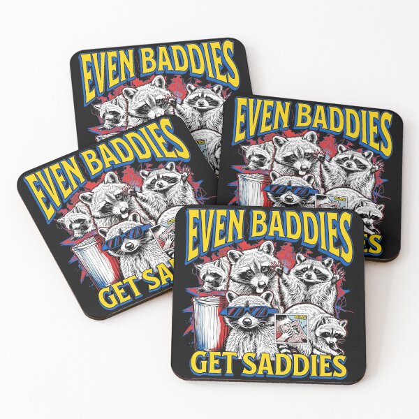 Item preview, Even Baddies Get Saddies Raccoon Squad Funny Trash Panda Art designed and sold by Kitkin.