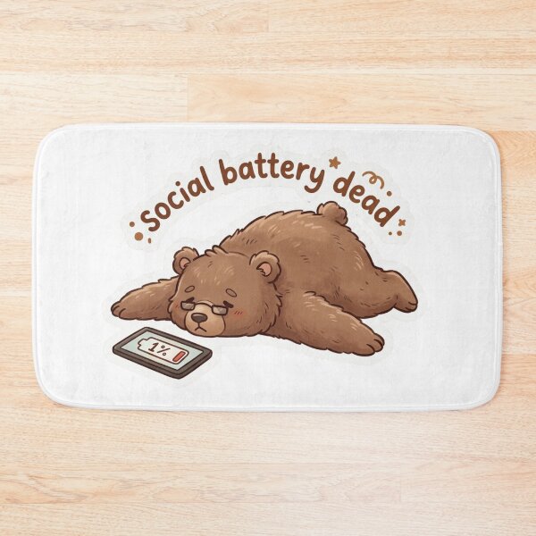 Item preview, Social Battery Dead Bear designed and sold by Elviqus Shop.