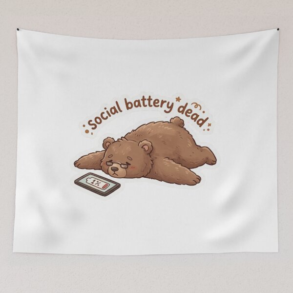Item preview, Social Battery Dead Bear designed and sold by Elviqus Shop.