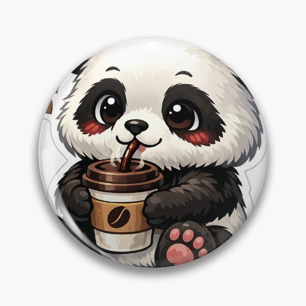 Item preview, Cute Panda Drinking Coffee – Kawaii Coffee Lover Sticker designed and sold by Bottegadigitale.