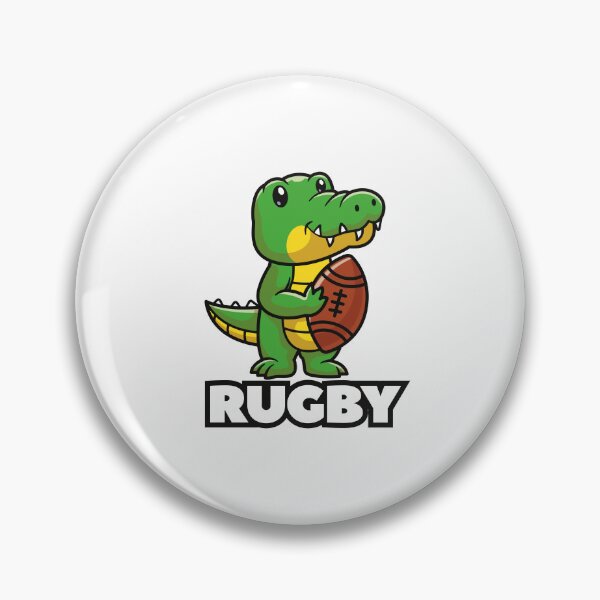 Item preview, Cute Crocodile Rugby Mascot Alligator Cartoon Sticker designed and sold by topprinting.