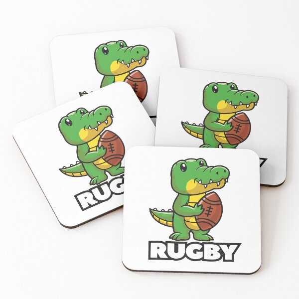 Item preview, Cute Crocodile Rugby Mascot Alligator Cartoon Sticker designed and sold by topprinting.