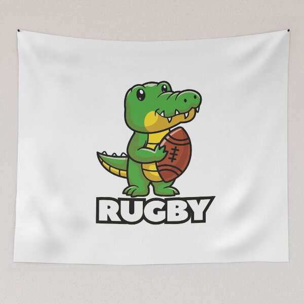 Item preview, Cute Crocodile Rugby Mascot Alligator Cartoon Sticker designed and sold by topprinting.