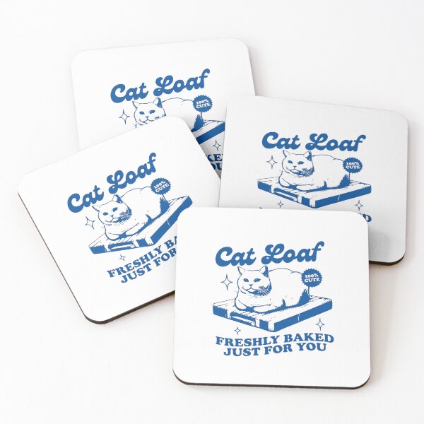 Item preview, Cat Loaf Retro Illustration — Funny Bakery Inspired Blue Cat Art designed and sold by Colorful-Garden.