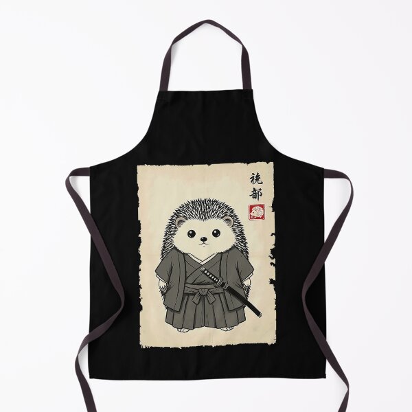 Item preview, Hedgehog Samurai Japanese Art Sumi-e Kawaii Funny designed and sold by Littermin.