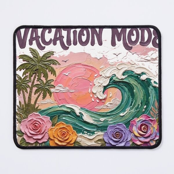 Item preview, Retro Impasto Vacation Mode Summer Wave Floral Beach Sunset designed and sold by BLUESKY11a.