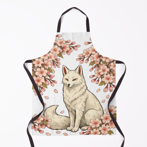 Item preview, White Kitsune Under Cherry Blossoms | Japanese Fox Sakura Art designed and sold by vekotpu.