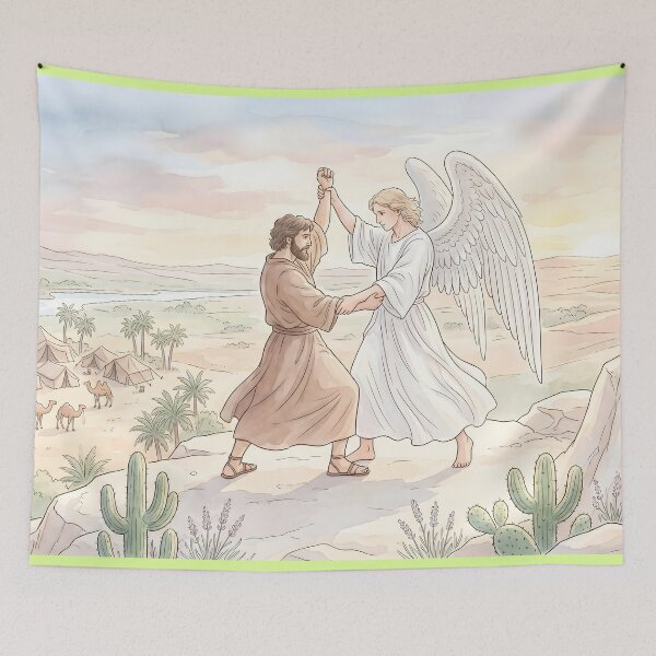 Item preview, Jacob Wrestling with the Angel Biblical Art designed and sold by RRRShop.