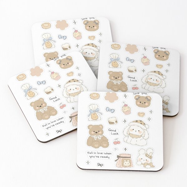 Item preview, Aesthetic Stickers Beige Teddy Bears Cute designed and sold by Aesthetic St1ckers.
