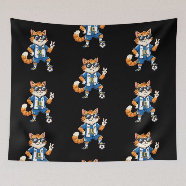 Item preview, Cool Cat Footballer — Cat with Sunglasses Playing Football Cartoon designed and sold by David Mateo ArtWorks.