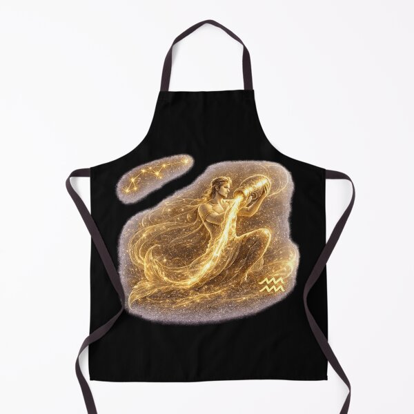 Item preview, Zodiac Aquarius Gold Galaxy Fantasy Art Birthday Gift designed and sold by KI-Kunstwerk.