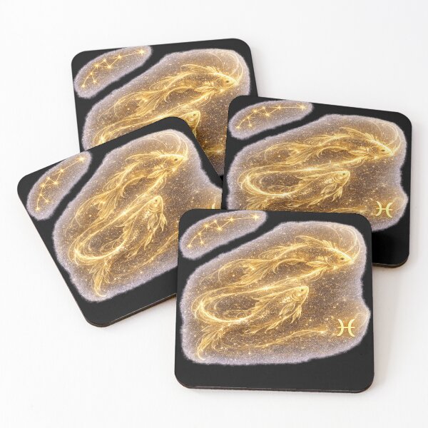 Item preview, Zodiac Pisces Gold Galaxy Fantasy Art Birthday Gift designed and sold by KI-Kunstwerk.