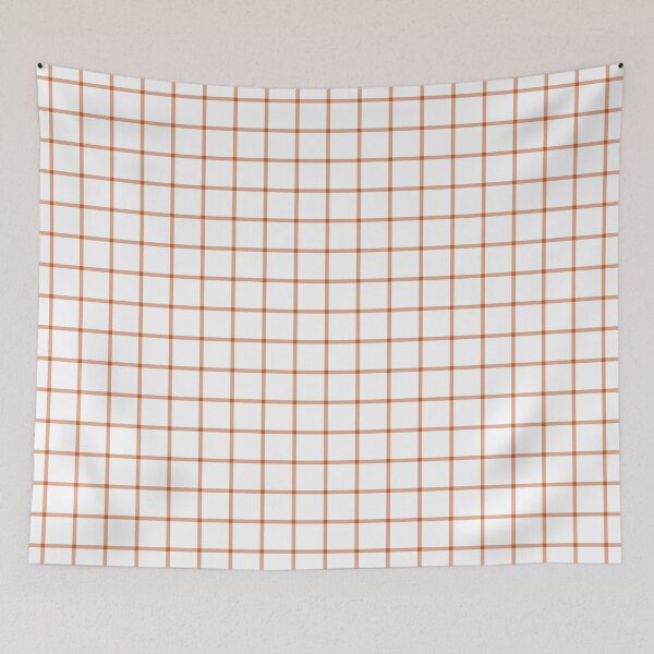 Item preview, White And Burnt Orange Mini Gingham Pattern designed and sold by pattern-archive.
