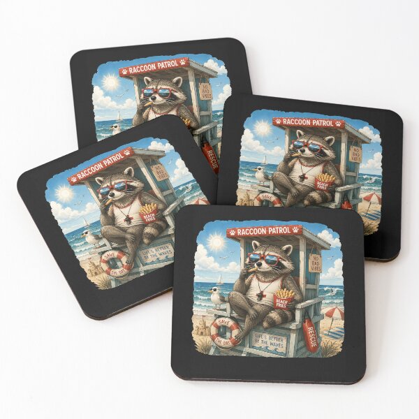 Item preview, Raccoon Patrol French Fries Beach Vintage Humor designed and sold by Littermin.