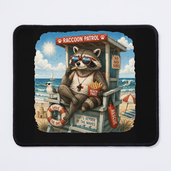 Item preview, Raccoon Patrol French Fries Beach Vintage Humor designed and sold by Littermin.