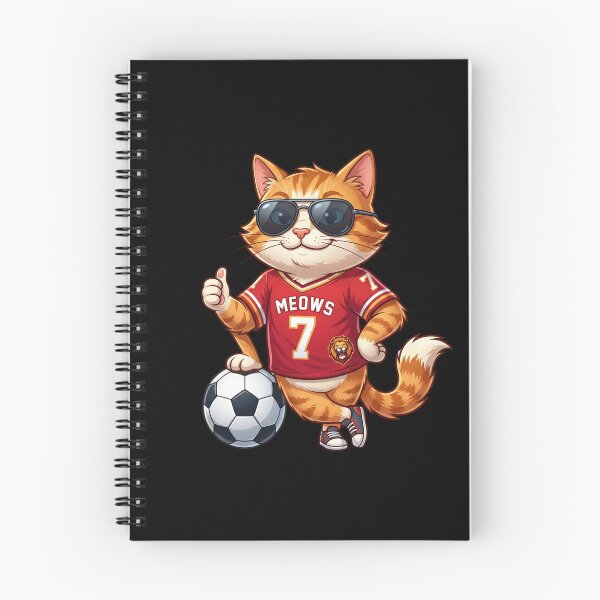 Item preview, Meows Cat Footballer — Cool Cat Red Jersey Football Cartoon designed and sold by David Mateo ArtWorks.