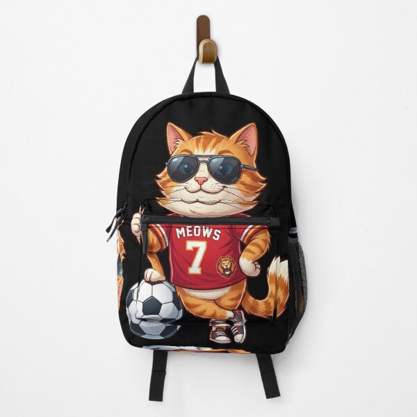 Item preview, Meows Cat Footballer — Cool Cat Red Jersey Football Cartoon designed and sold by David Mateo ArtWorks.