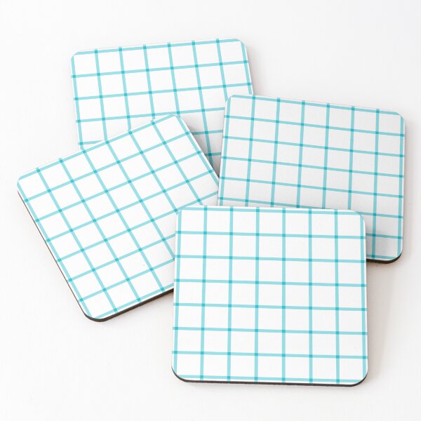 Item preview, White And Cyan Mini Gingham Pattern designed and sold by pattern-archive.