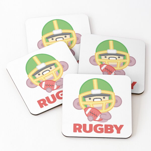 Item preview, Cute Monkey Rugby Mascot Green Helmet Kawaii Sticker designed and sold by topprinting.