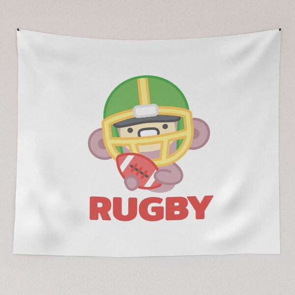 Item preview, Cute Monkey Rugby Mascot Green Helmet Kawaii Sticker designed and sold by topprinting.