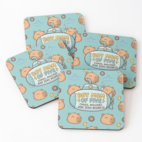 Item preview, Boy Mom of 5 Cute Capybara Pattern designed and sold by Itsheartshop.