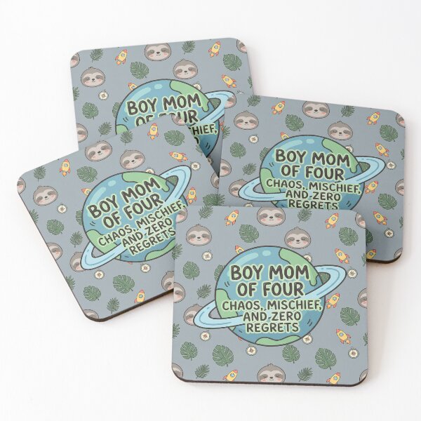 Item preview, Boy Mom of 4 Cute Sloth Space Planet Pattern designed and sold by Itsheartshop.