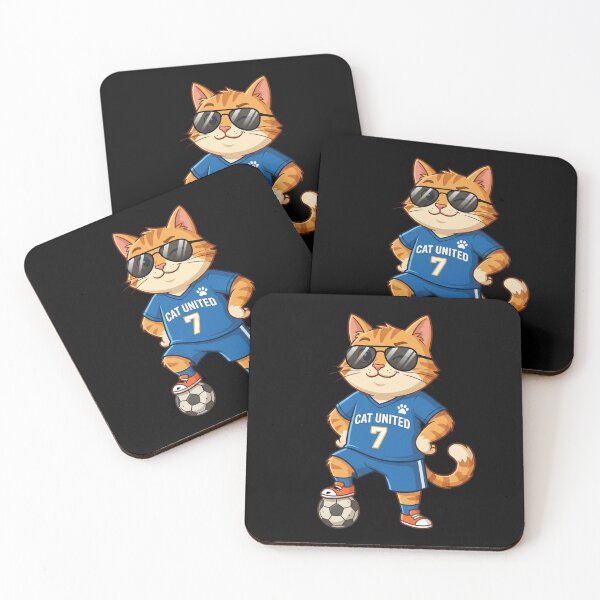 Item preview, Cat United Footballer — Cool Cat Blue Jersey Football Cartoon designed and sold by David Mateo ArtWorks.