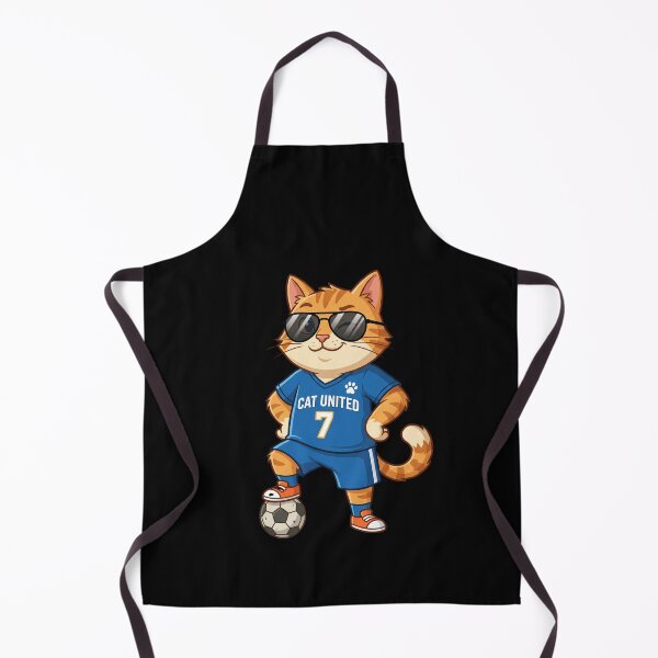 Item preview, Cat United Footballer — Cool Cat Blue Jersey Football Cartoon designed and sold by David Mateo ArtWorks.