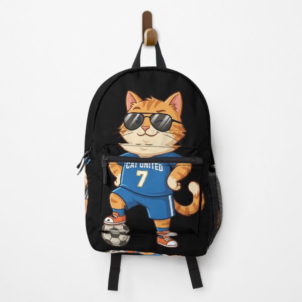 Item preview, Cat United Footballer — Cool Cat Blue Jersey Football Cartoon designed and sold by David Mateo ArtWorks.