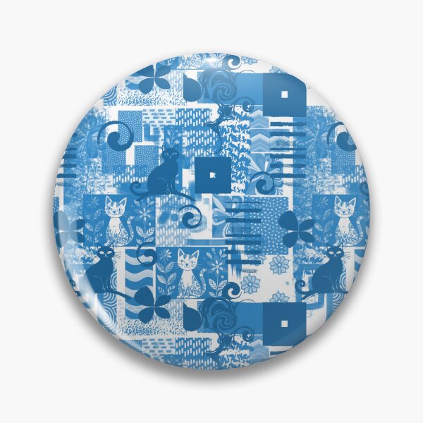 Item preview, Cats in Blue Seamless Repeat designed and sold by Sharon Schwalbe.