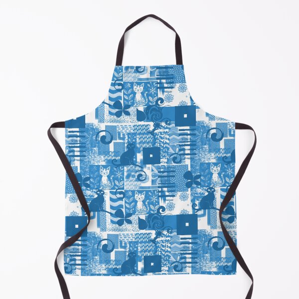 Item preview, Cats in Blue Seamless Repeat designed and sold by Sharon Schwalbe.