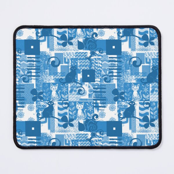 Item preview, Cats in Blue Seamless Repeat designed and sold by Sharon Schwalbe.